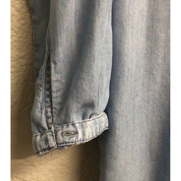 Old Navy Pintuck Chambray Tunic Dress Sz Small Knee Length - Picture 11 of 11